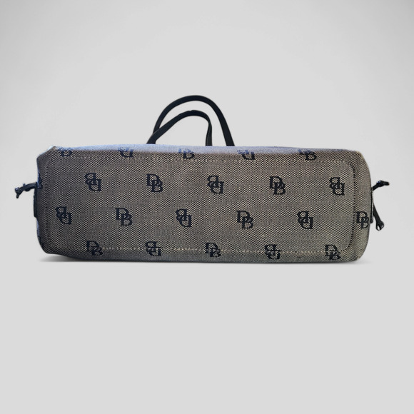 Vintage Dooney & Bourke Signature Satchel Bag Purse Black & Gray - Picture 4 of 11